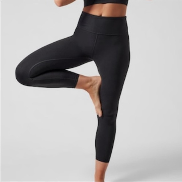 Athleta Elation 7/8 Tight  Orange Coral Size LP Large Petite - Picture 1 of 12